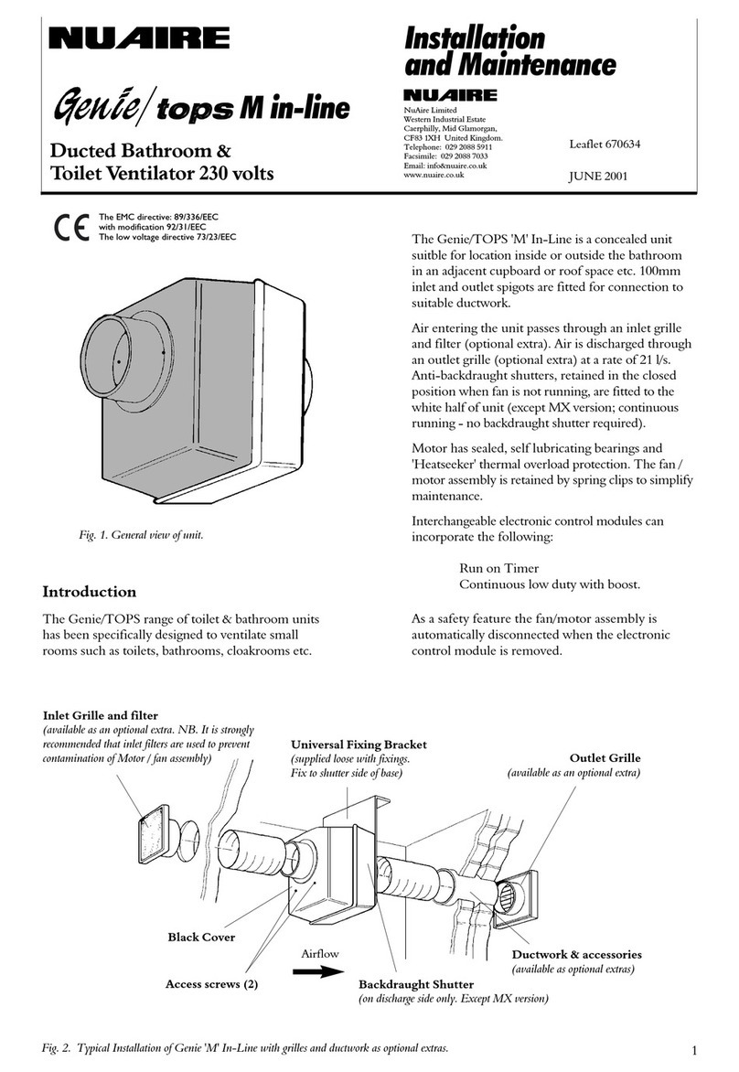 NuAire Genie/tops M in-line Installation and Maintenance NuAire Genie/tops M in-line Installation and Maintenance