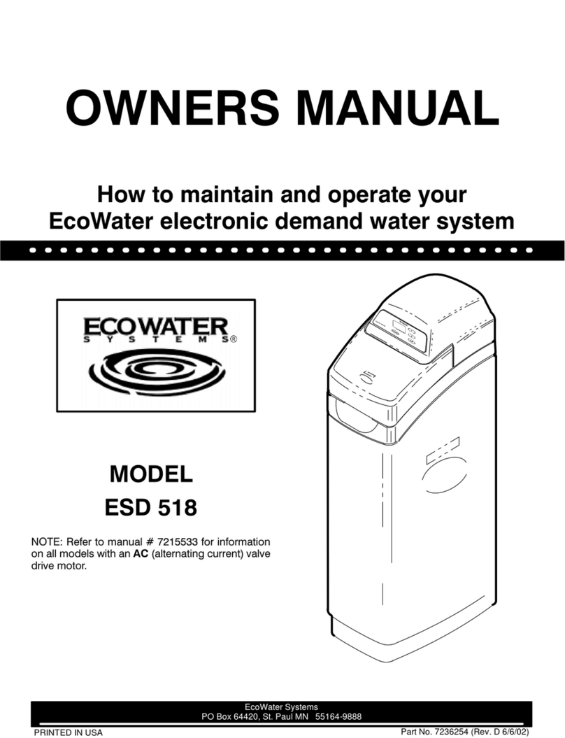 EcoWater ESD 518 owner's manual