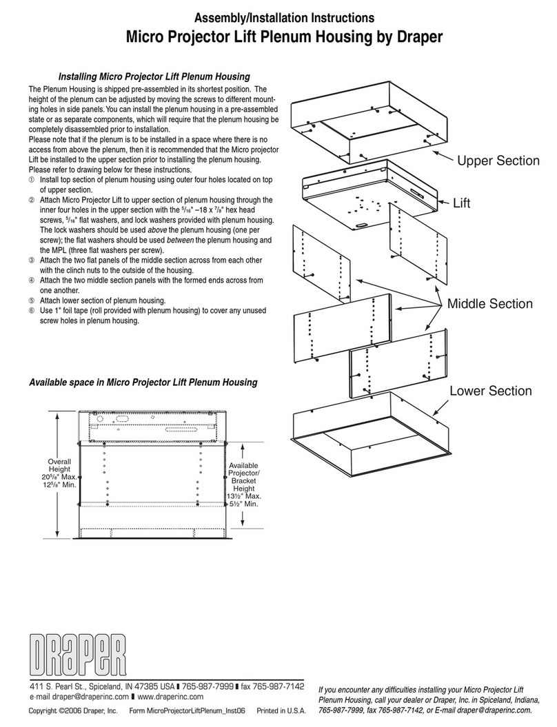 Draper Micro Projector Lift Programming manual