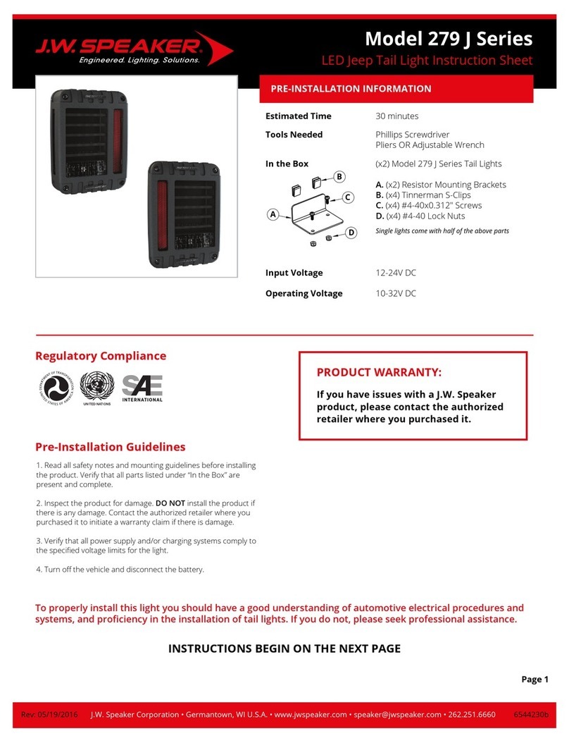 JW Speaker J Series instruction sheet