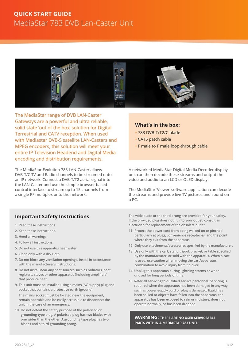 Mediastar 783 quick start guide