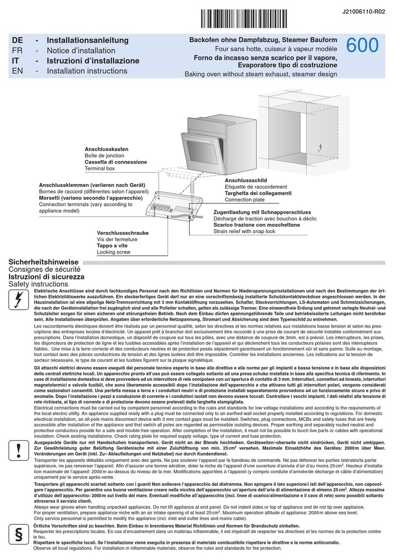 V-ZUG 600 User manual