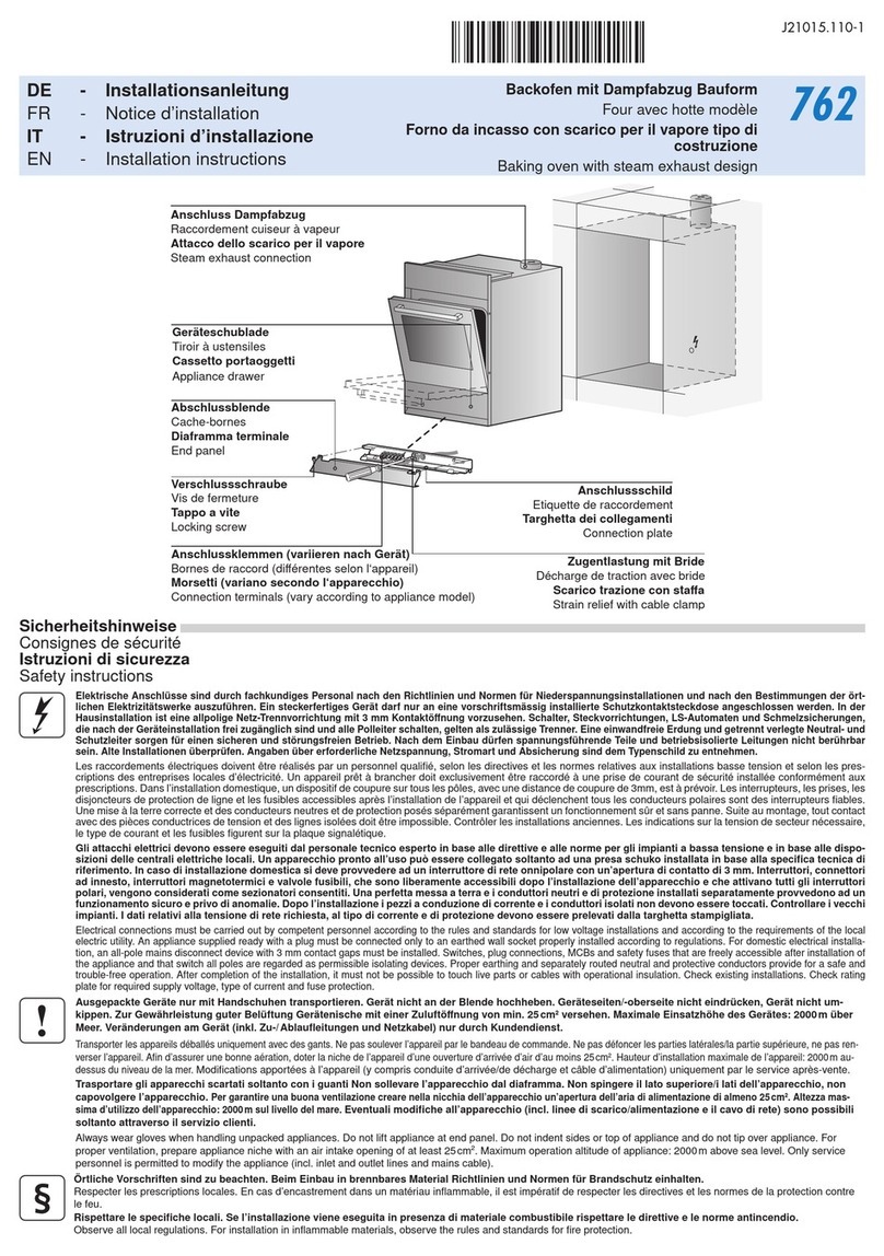 V-ZUG 762 User manual V-ZUG 762 User manual