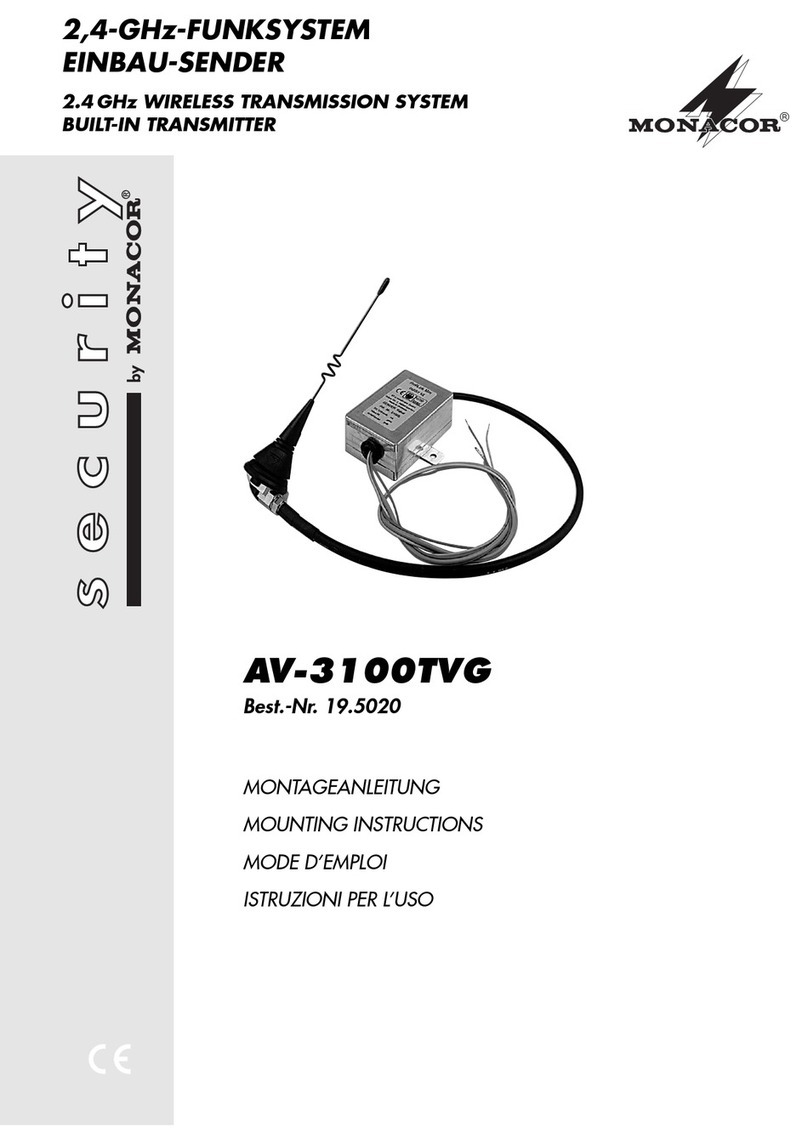 Monacor Security AV-3100TVG Mounting instructions