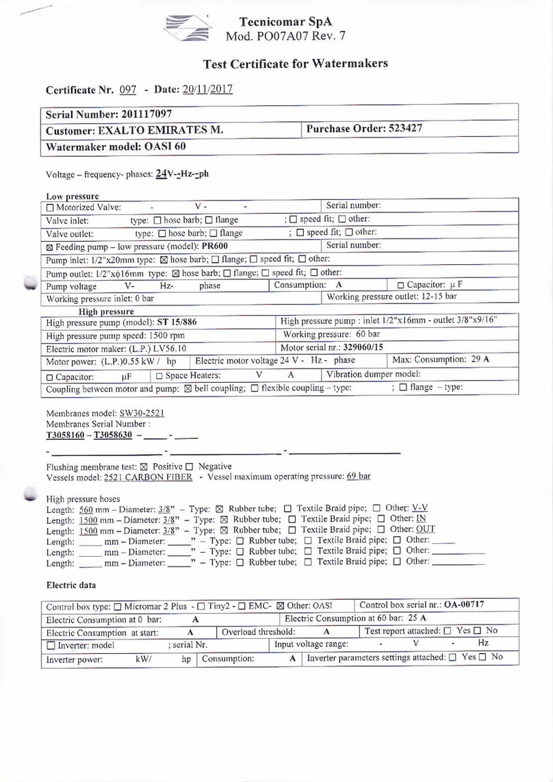 TECNICOMAR OASI Series User manual