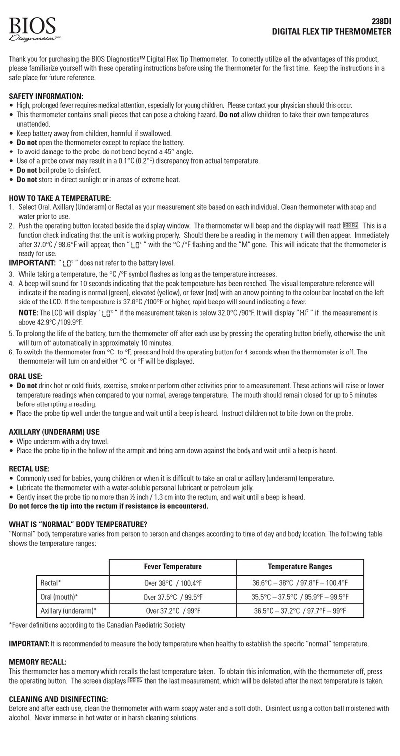 Thermor BIOS Diagnostics 238DI instruction manual