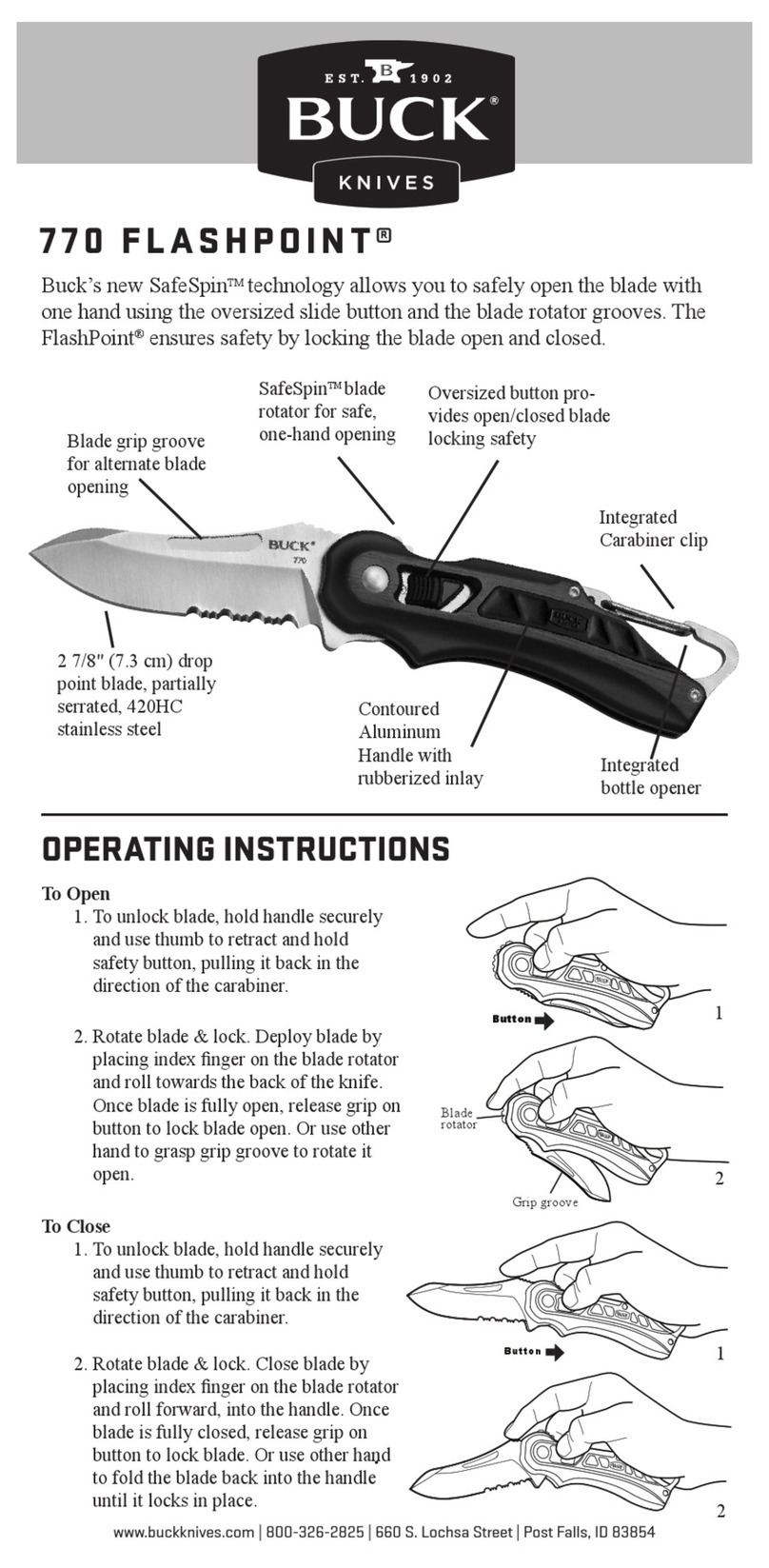 Buck Flashpoint 770 operating instructions