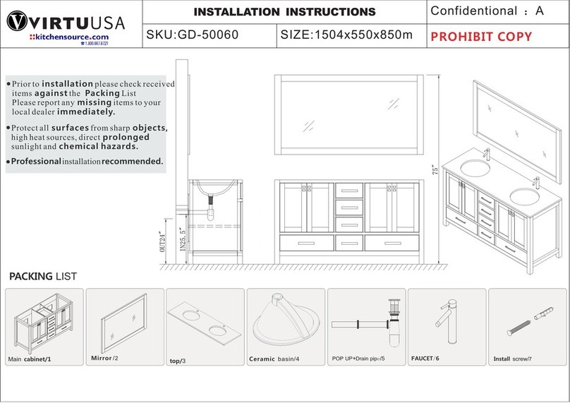 Virtu USA GD-50060 installation instructions Virtu USA GD-50060 installation instructions