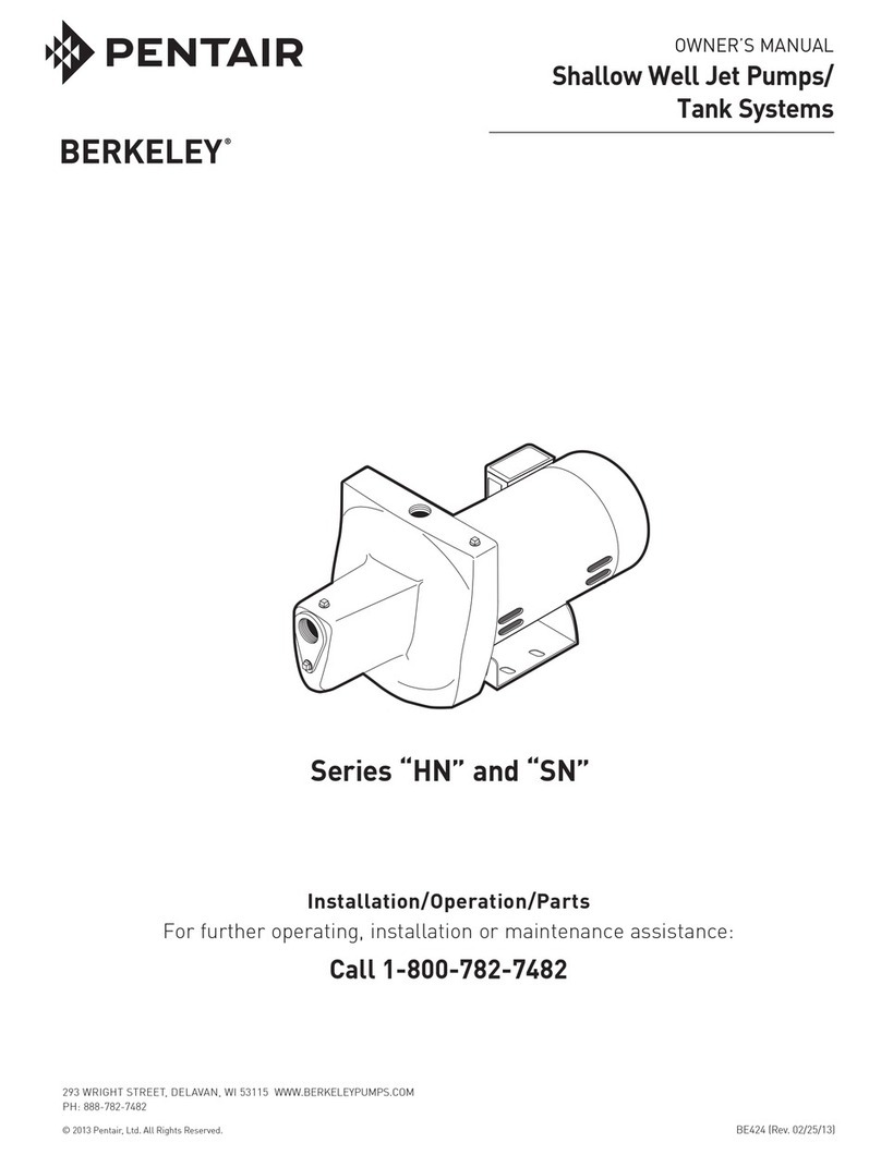 Pentair BERKELEY HN Series User manual Pentair BERKELEY HN Series User manual