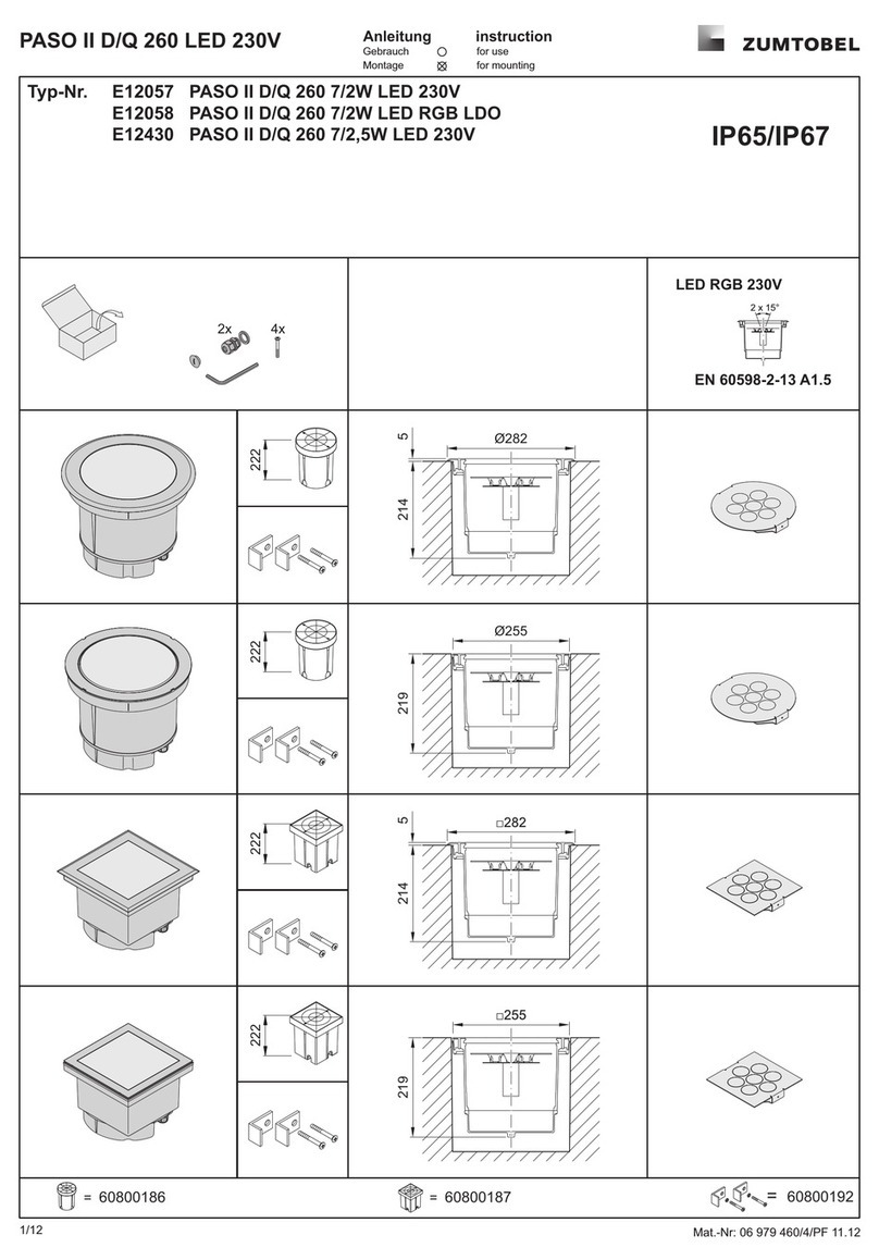 Zumtobel PASO II D/Q 260 Series Instructions for use