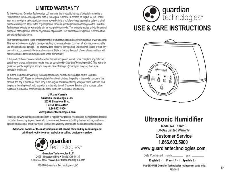 Guardian RH4810 Use & care instructions