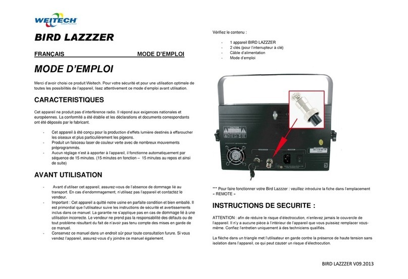 Weitech BIRD LAZZZER Directions for use
