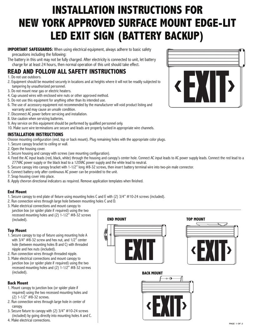 Exit Light NYCLSM Series User manual