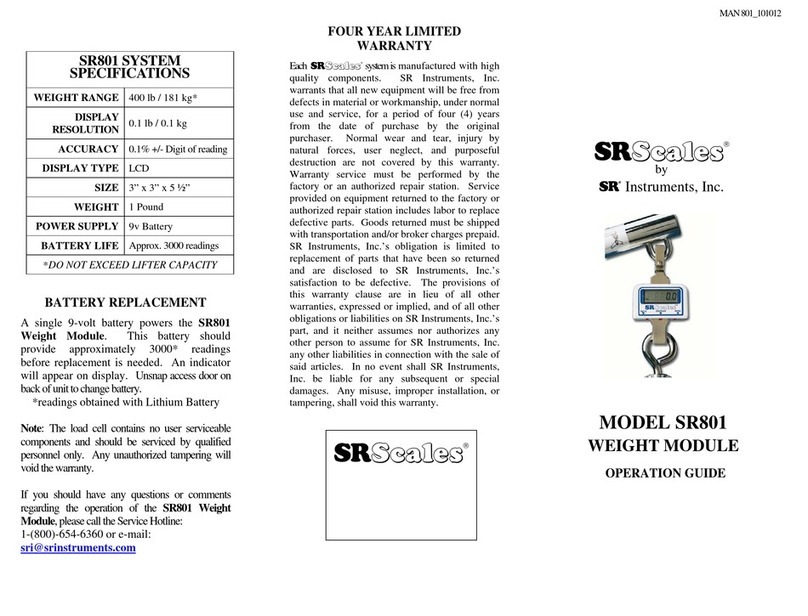 SR Instruments SR Scales SR801 Operation guide