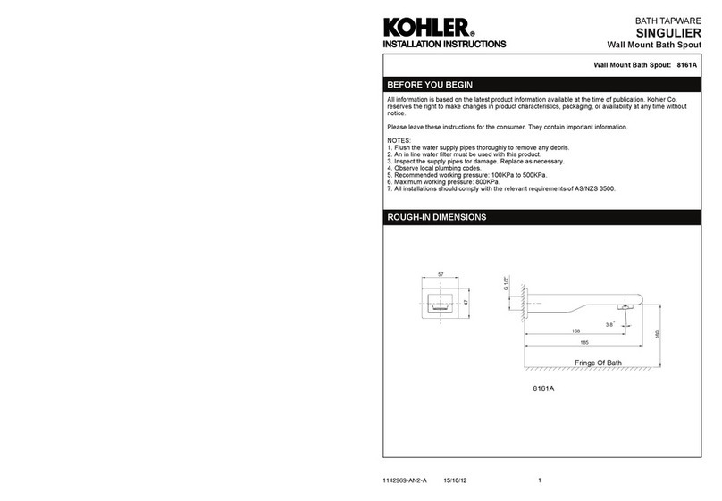 Kohler SINGULIER 8161A User manual Kohler SINGULIER 8161A User manual