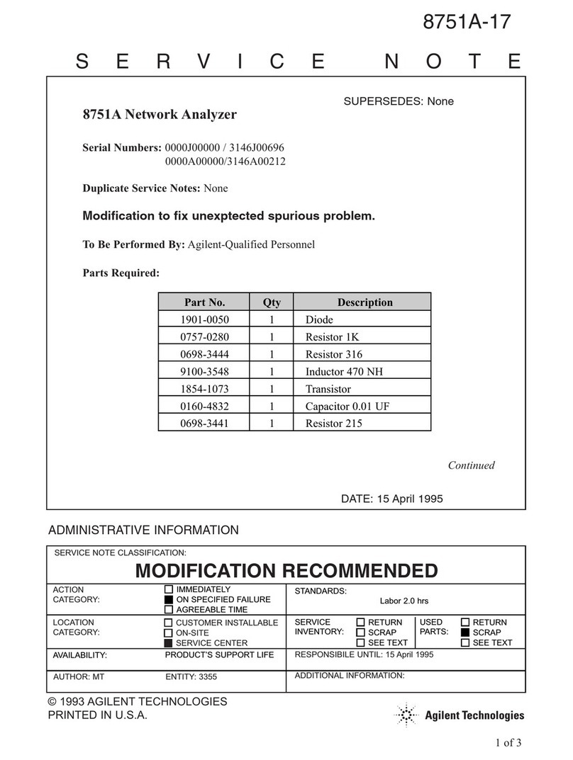 Agilent Technologies 8751A Quick start guide