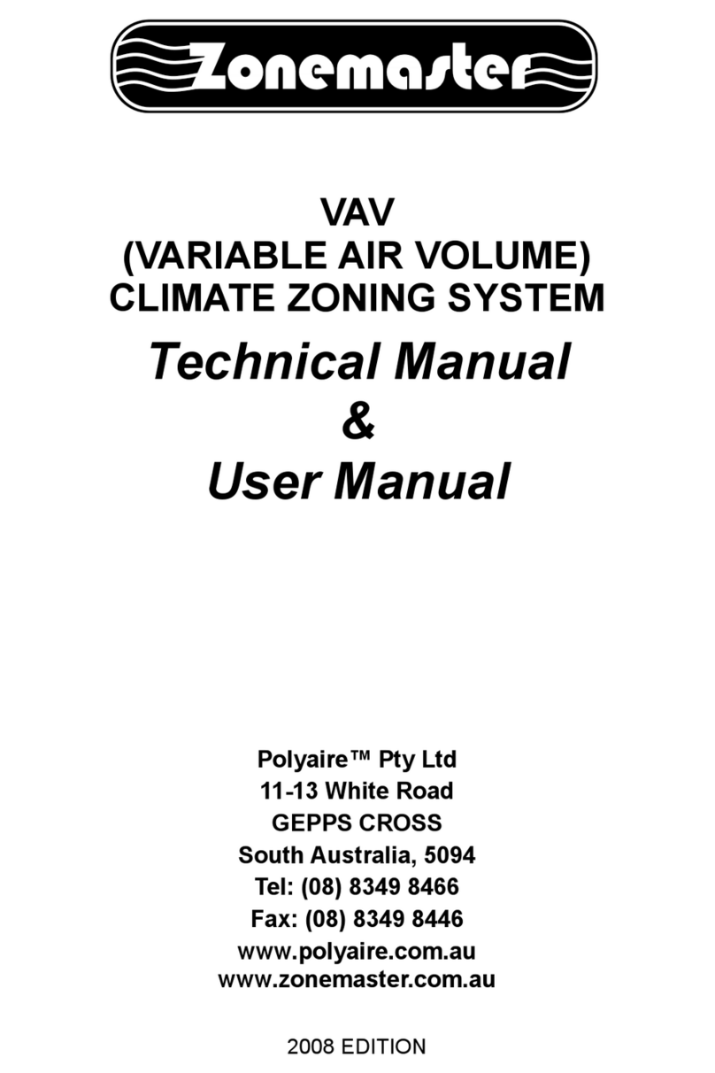 Polyaire Zonemaster Variable Air Volume Technical Manual & User Manual Polyaire Zonemaster Variable Air Volume Technical Manual & User Manual