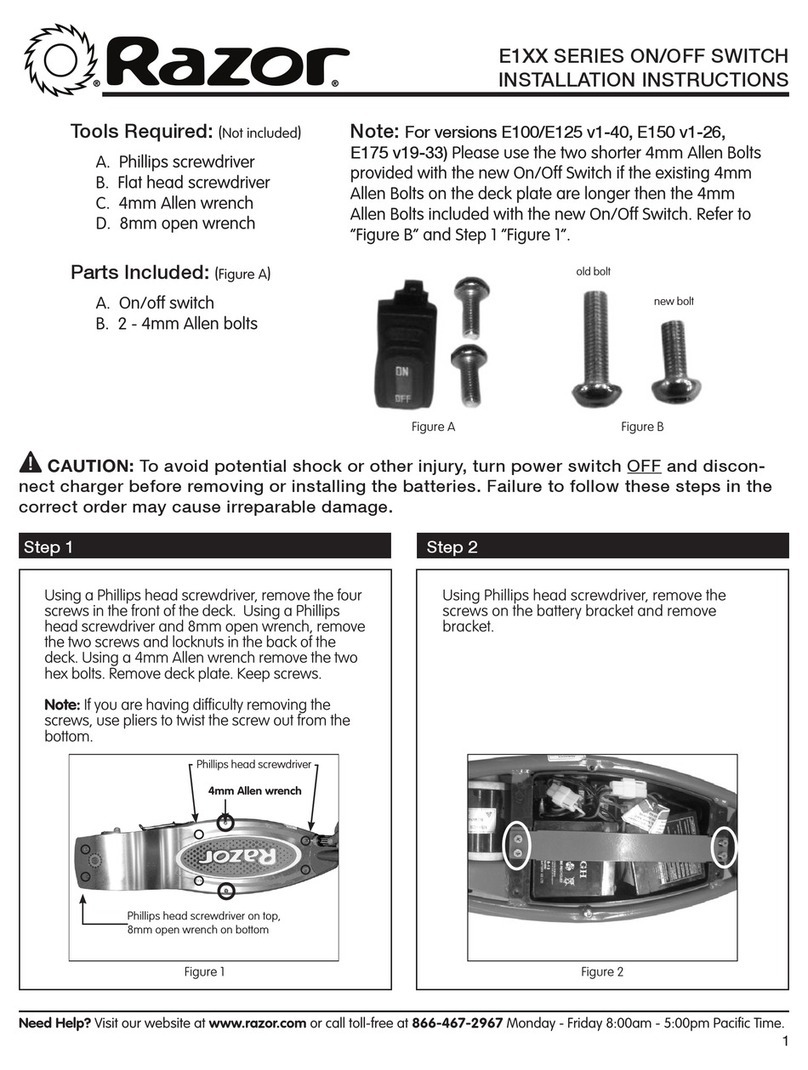 Razor E125 User manual