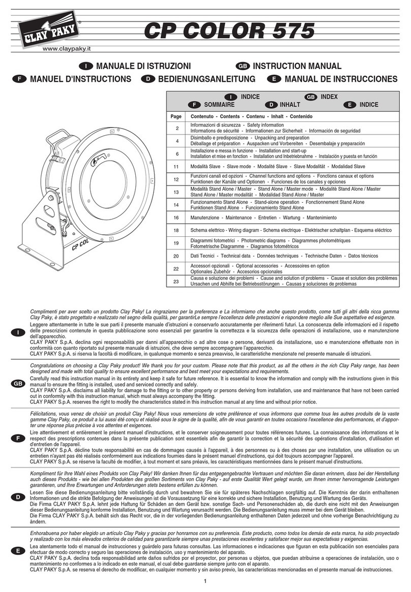 Claypaky CP COLOR 575 instruction manual