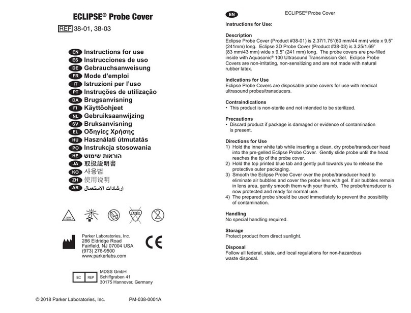 Parker ECLIPSE Probe Cover User manual