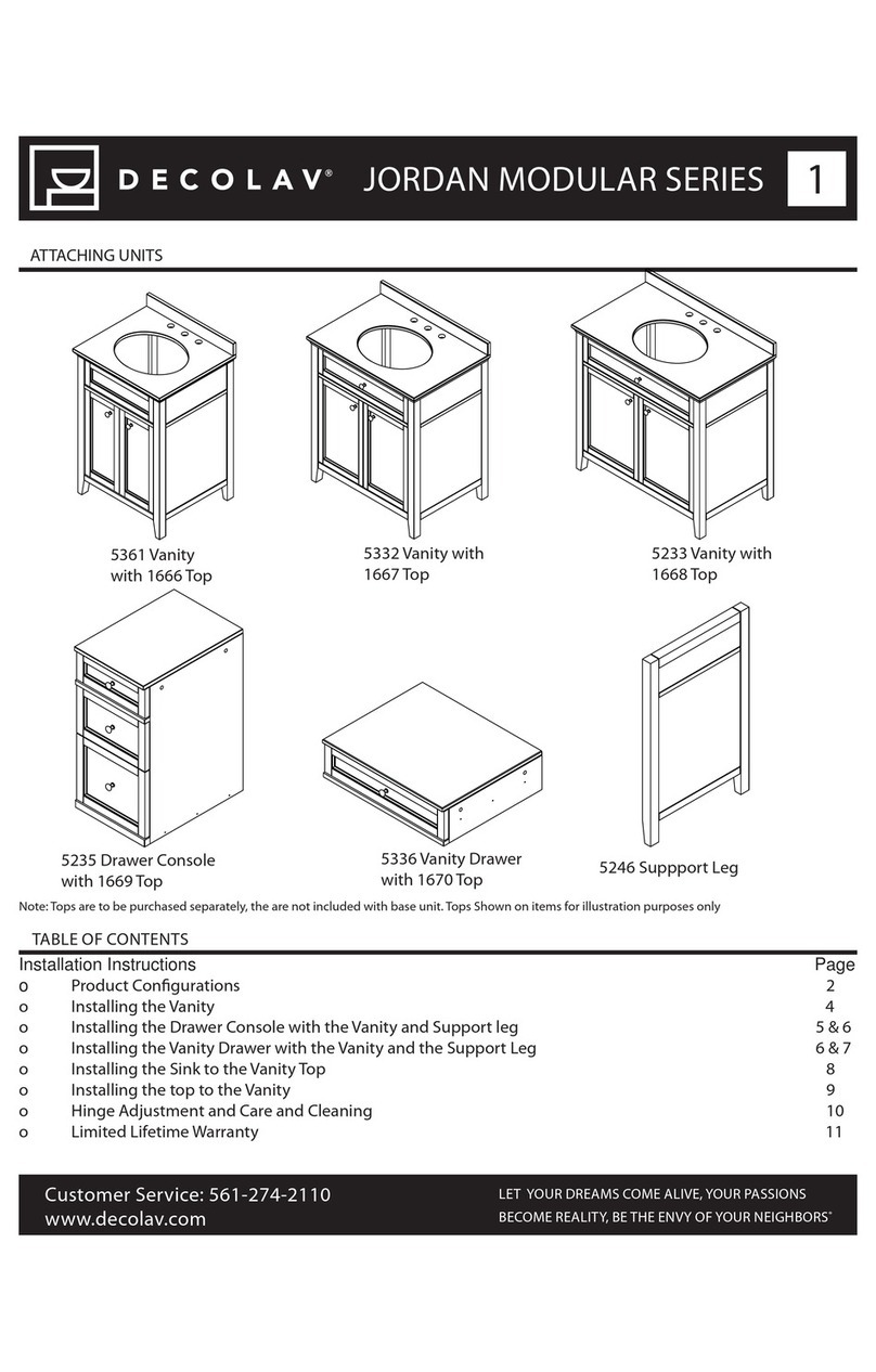Decolav JORDAN MODULAR 5361 manual
