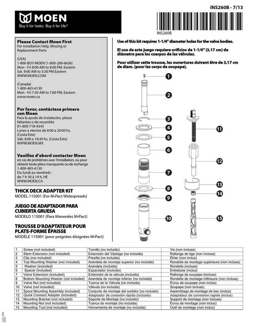 Moen 115001 quick start guide