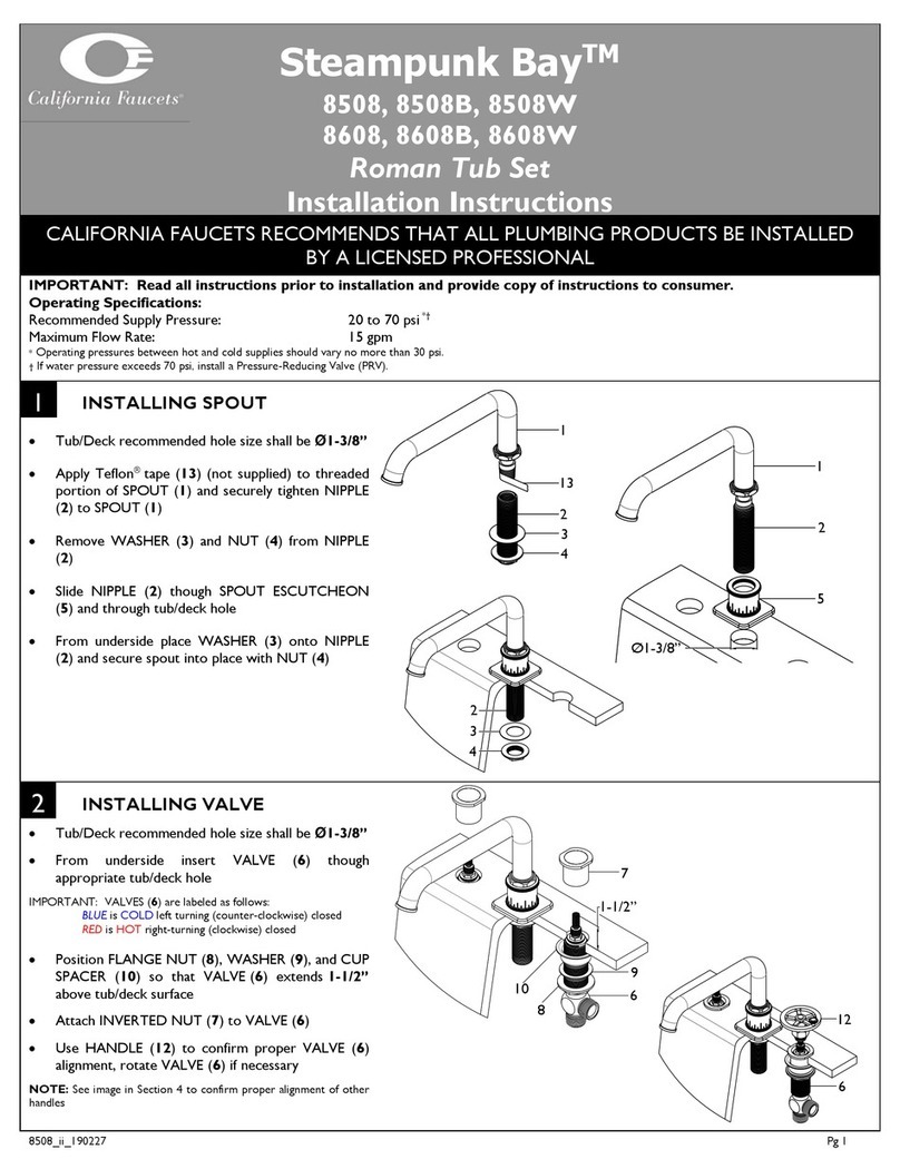 California Faucets Steampunk Bay 8508 User manual California Faucets Steampunk Bay 8508 User manual