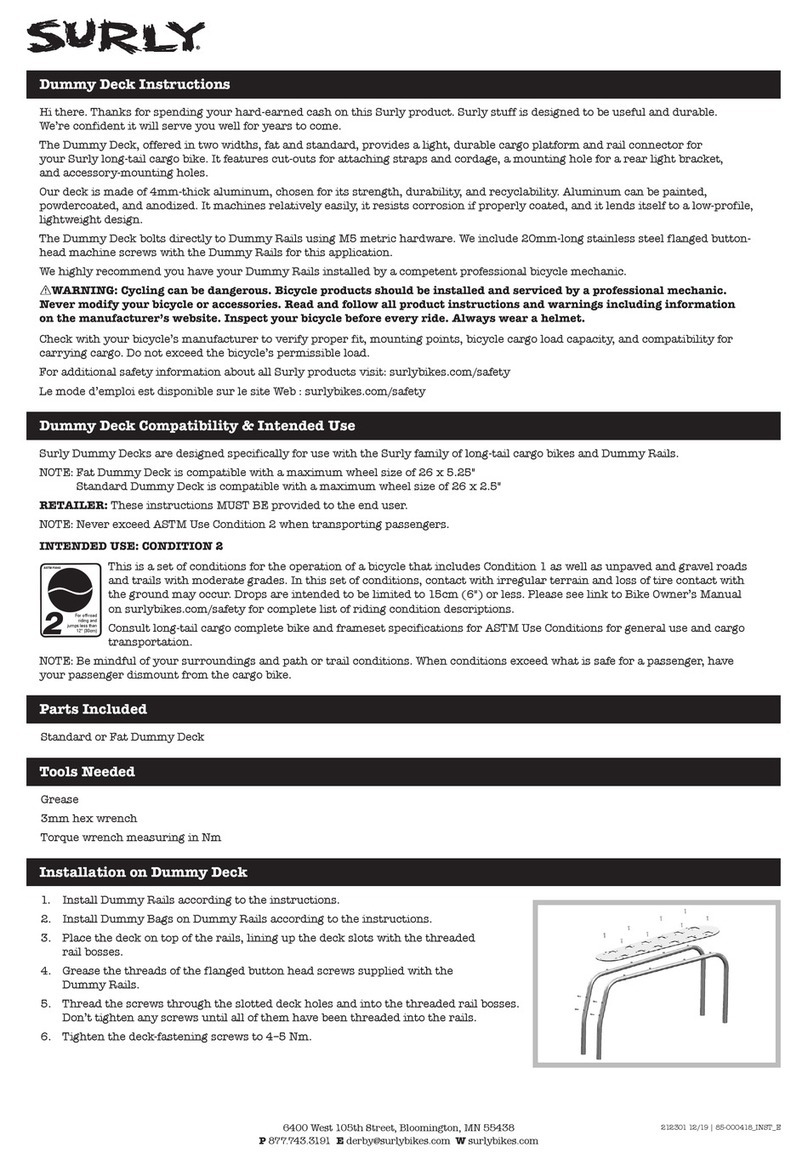 Surly Dummy Deck User manual Surly Dummy Deck User manual
