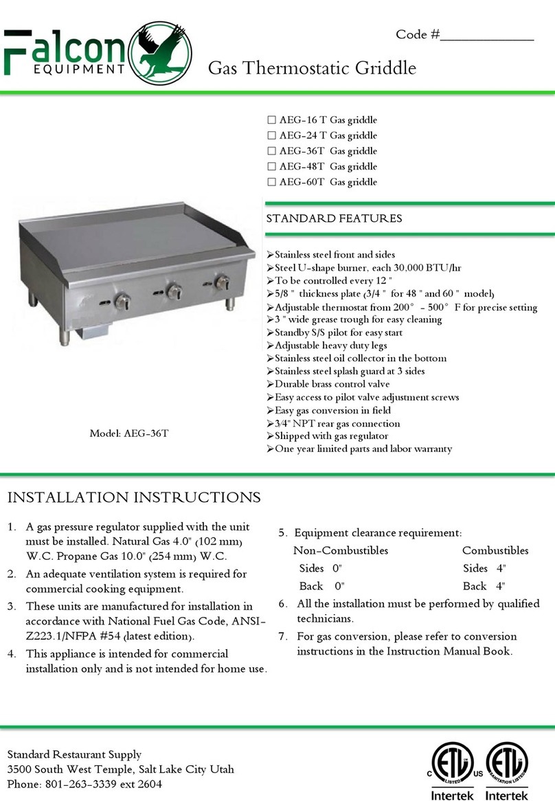 Falcon Equipment AEG-16T installation instructions