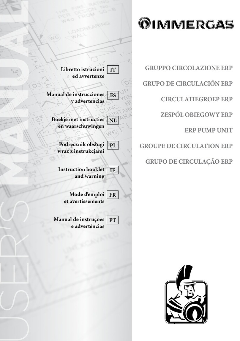 Immergas ERP Instruction booklet and warning Immergas ERP Instruction booklet and warning