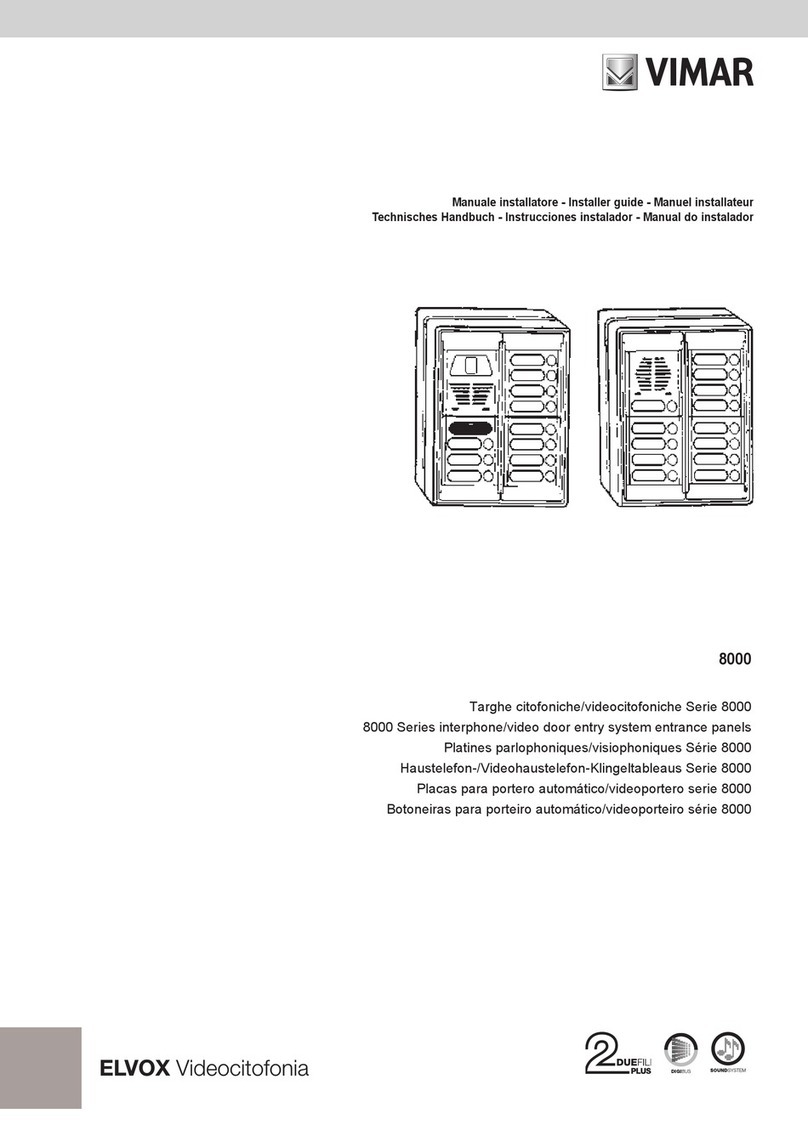 Elvox Vimar 8000 Series Installer's guide