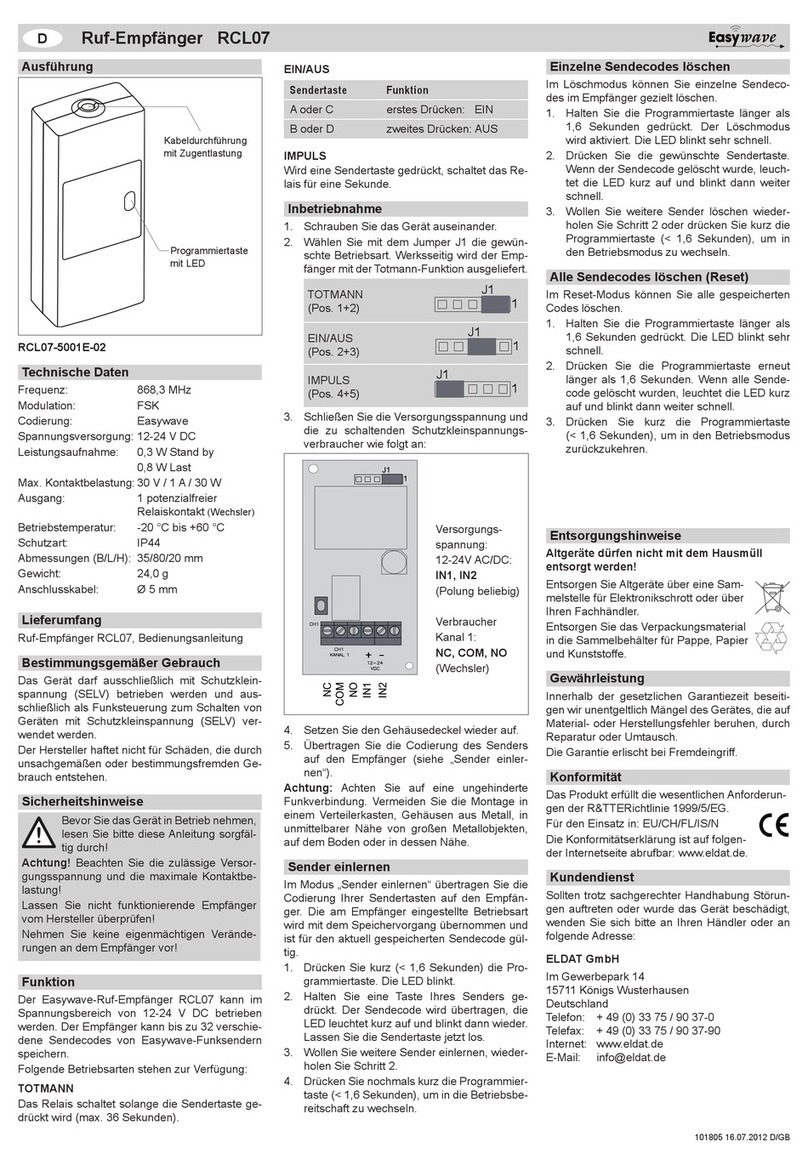 Eldat Easywave RCL07 User manual