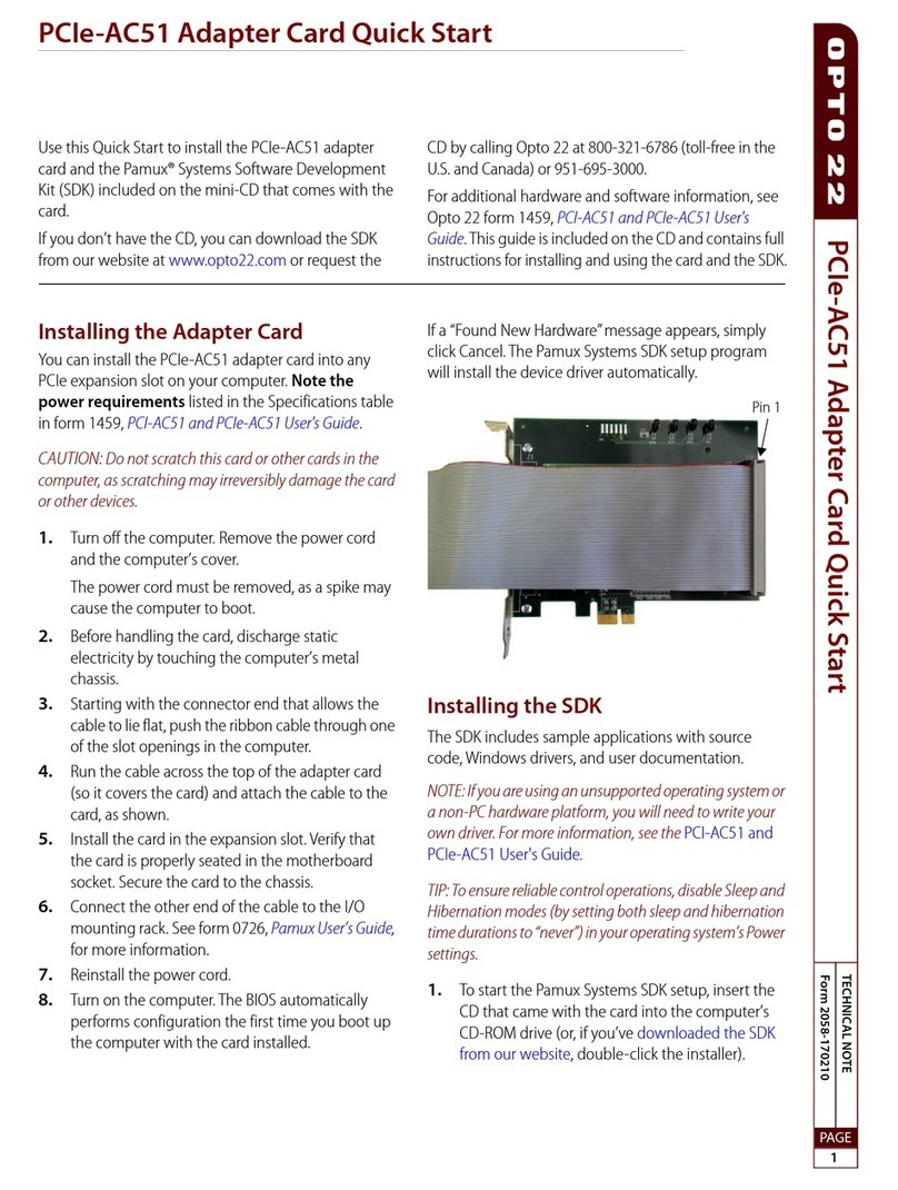 OPTO 22 PCIE-AC51 quick start