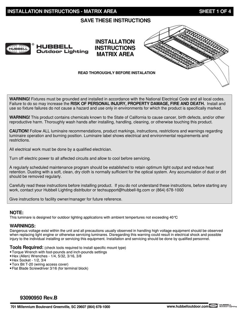 Hubbell MATRIX AREA installation instructions