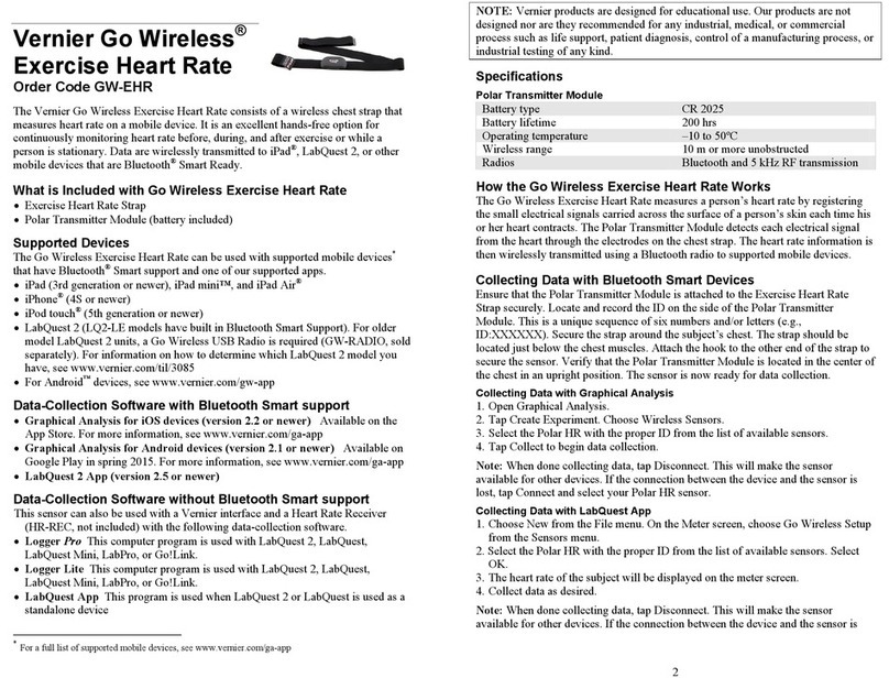 Vernier Go Wireless GW-EHR User manual