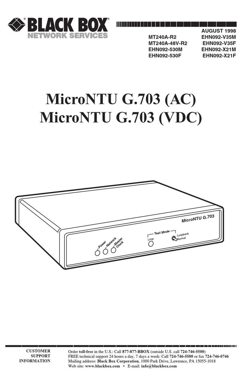 Black Box MicroNTU G.703 AC Series User manual