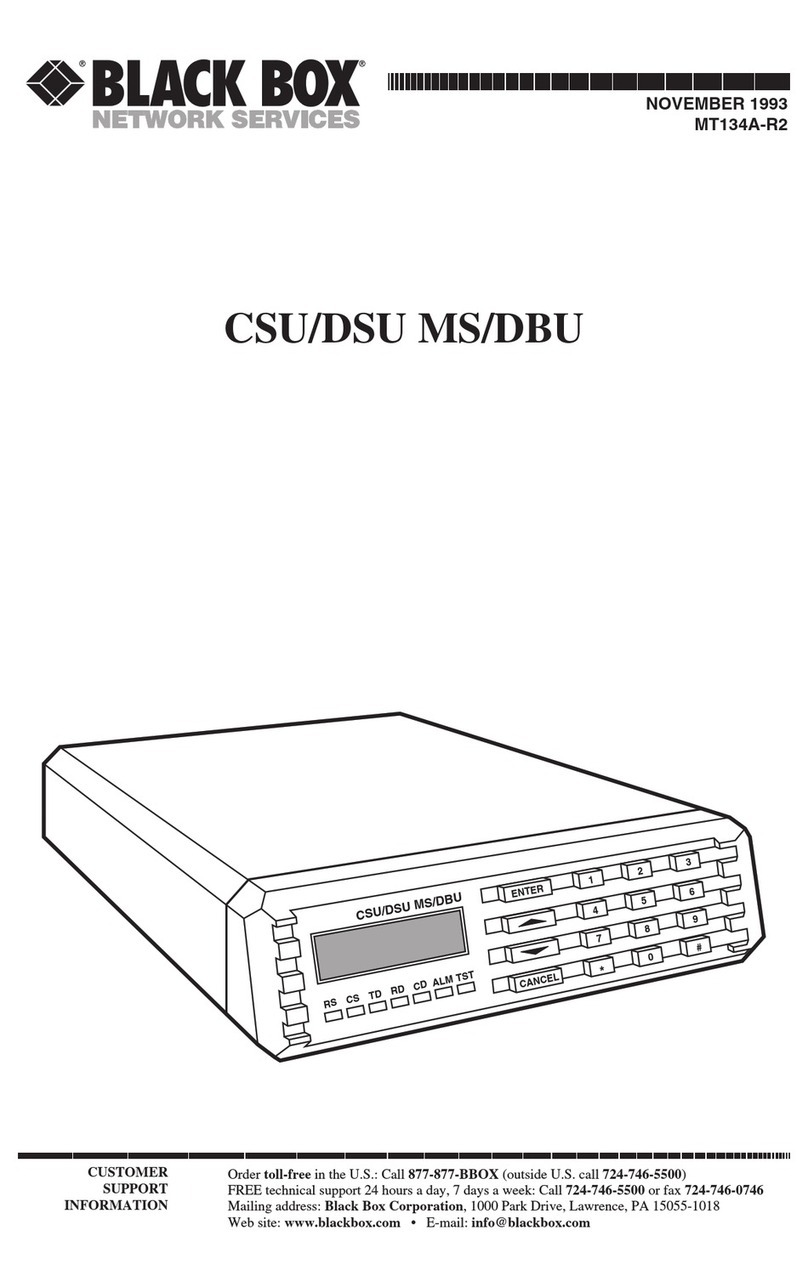 Black Box CSU/DSU MS/DBU User manual