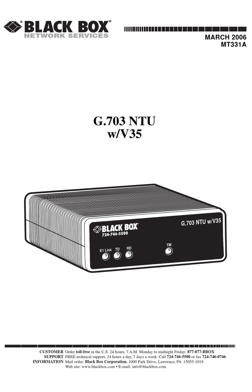 Black Box G.703 NTU w/V35 User manual Black Box G.703 NTU w/V35 User manual