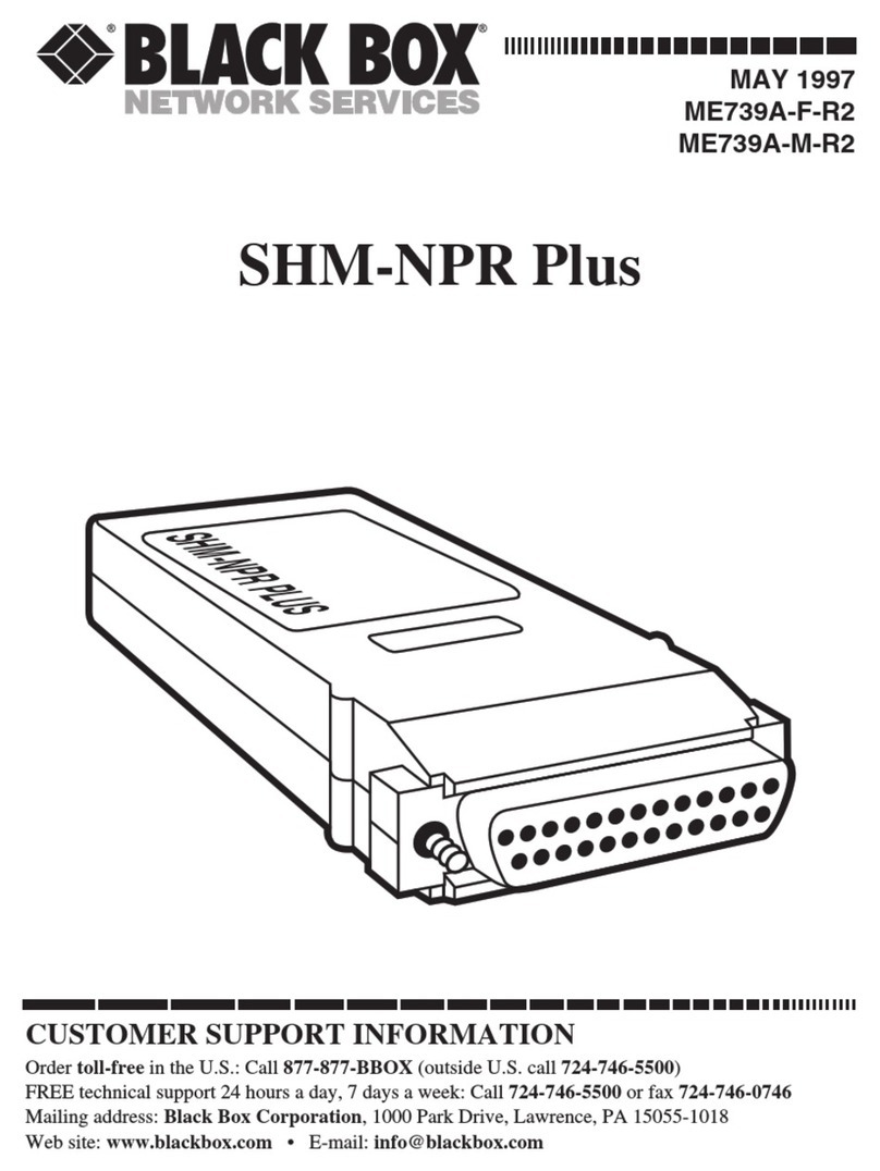 Black Box SHM-NPR Plus Series User manual