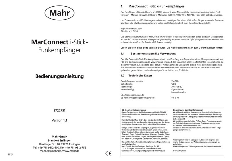 Mahr MarConnect i-Stick operating instructions