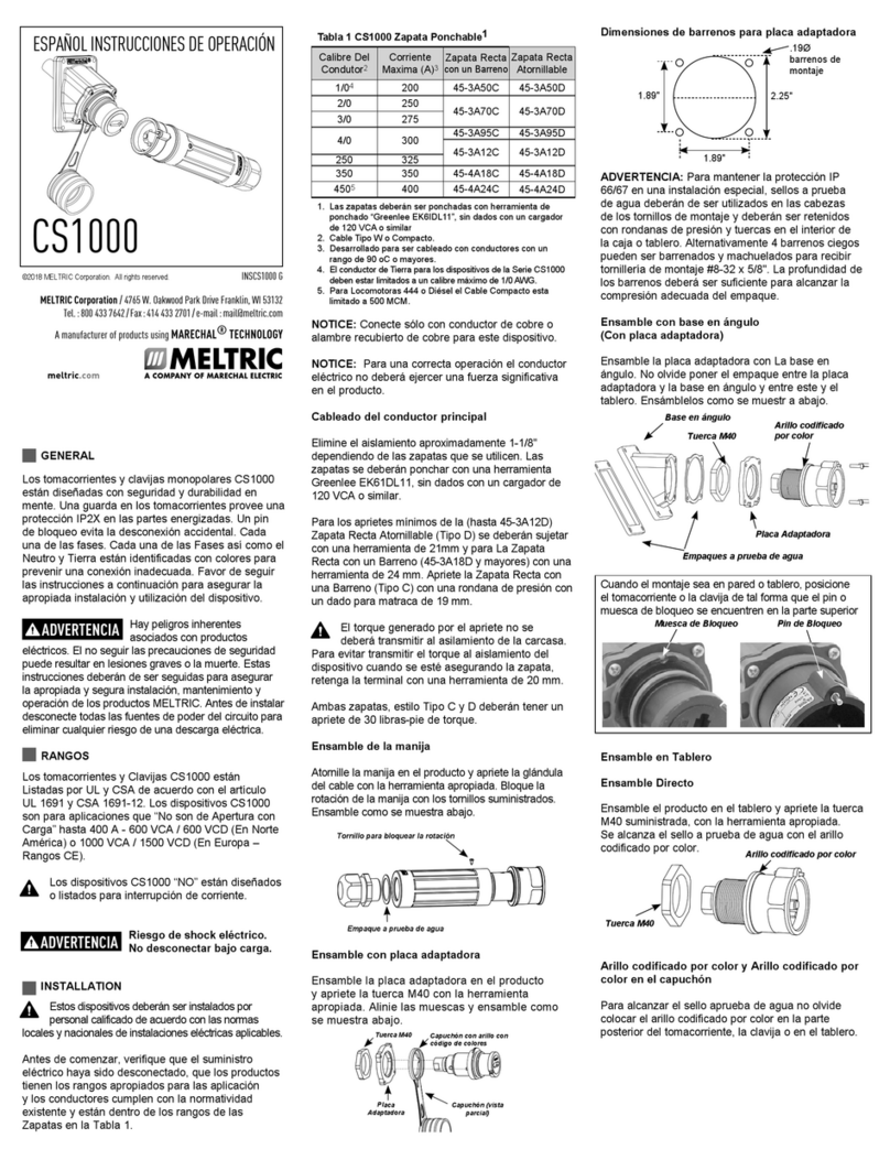 Meltric CS1000 User manual Meltric CS1000 User manual