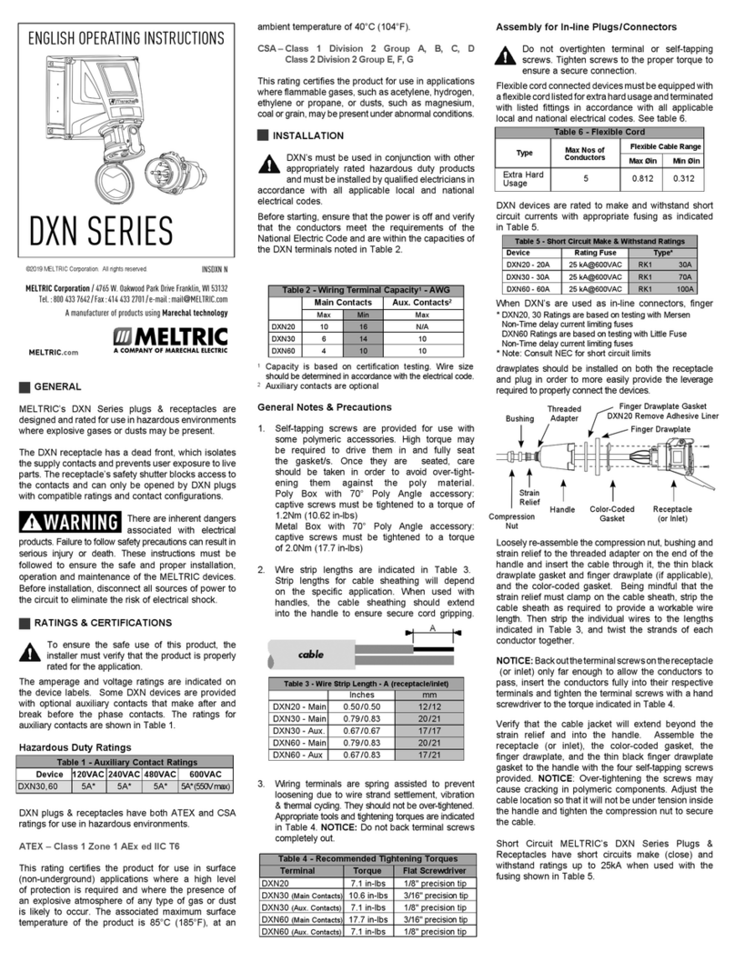Meltric DXN30 User manual Meltric DXN30 User manual