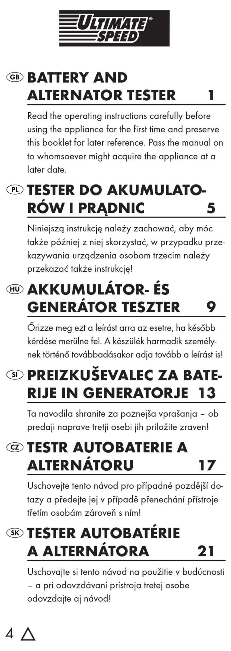 ULTIMATE SPEED KH 4103 manual ULTIMATE SPEED KH 4103 manual