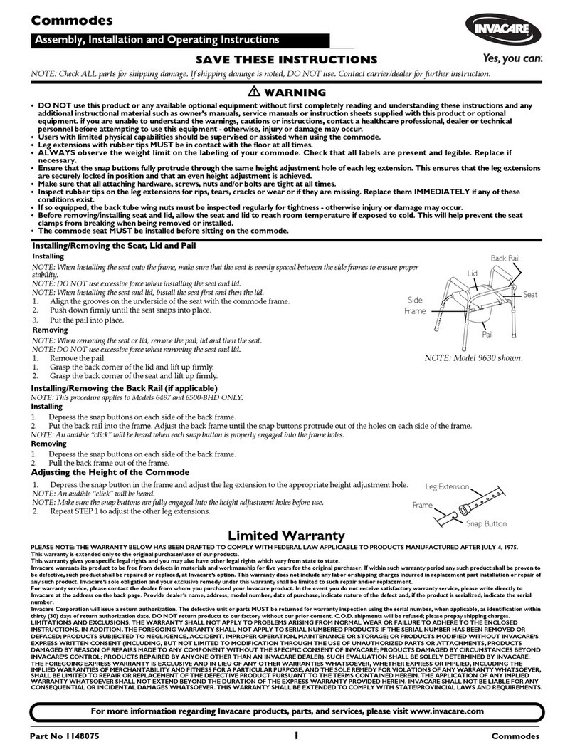 Invacare 9630 Assembly instructions