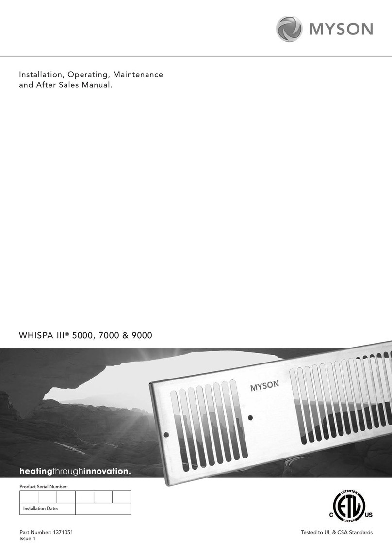 Myson WHISPA III 5000 Installation, operating, maintenance and after sales manual Myson WHISPA III 5000 Installation, operating, maintenance and after sales manual