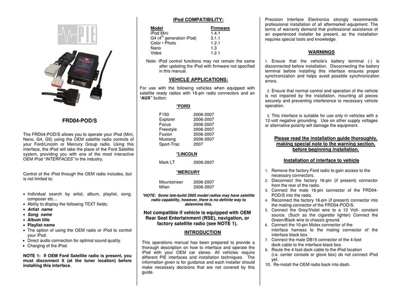 PIE FRD04-POD/S quick start guide