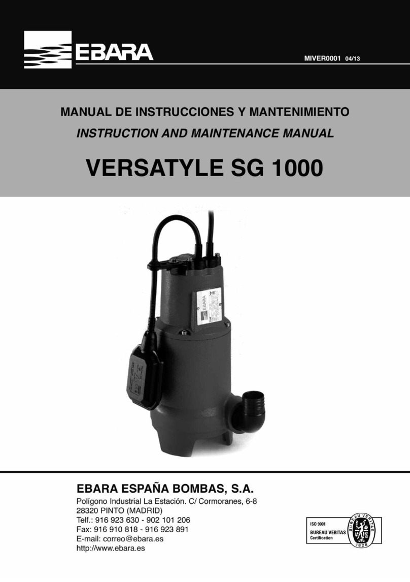 EBARA VERSATYLE SG 1000 Instructions for use