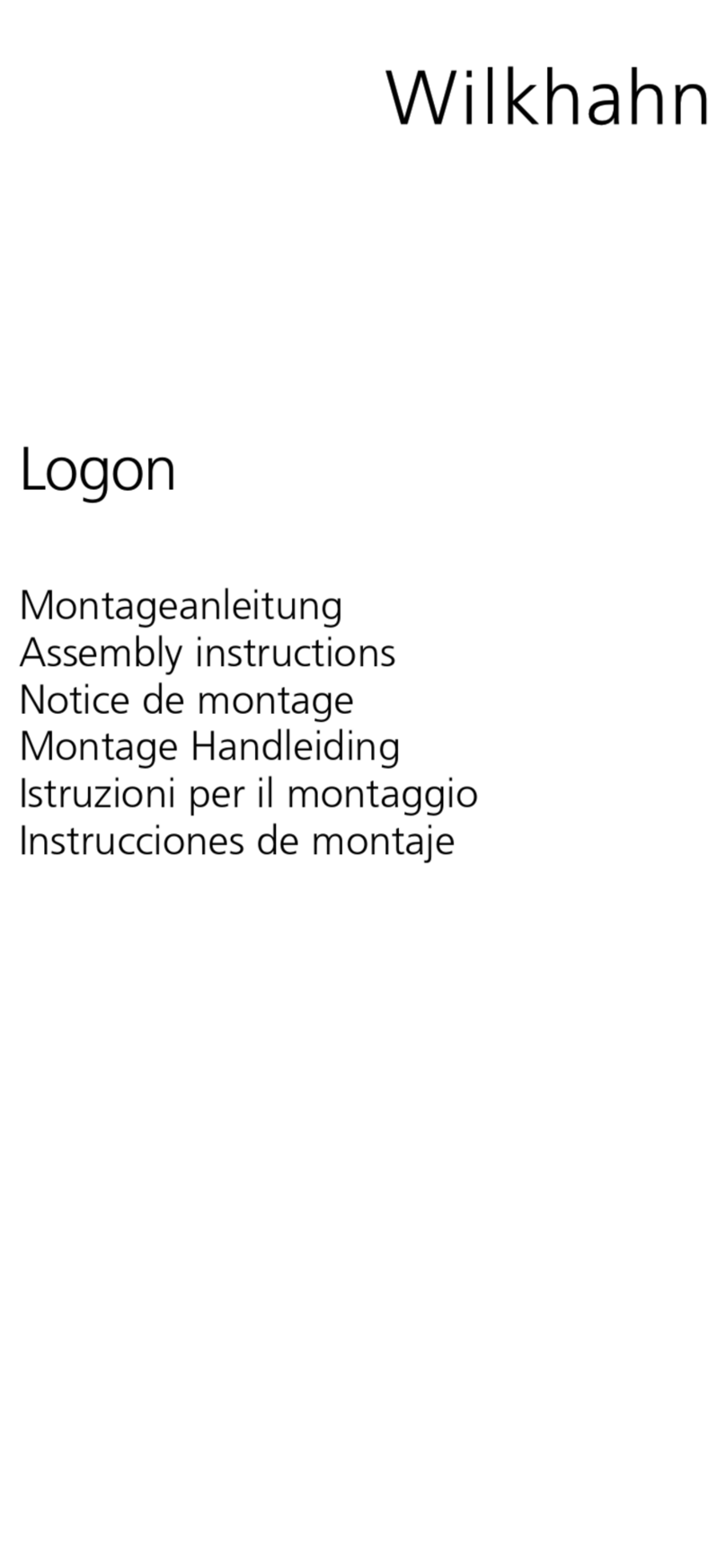 Wilkhahn Logon User manual