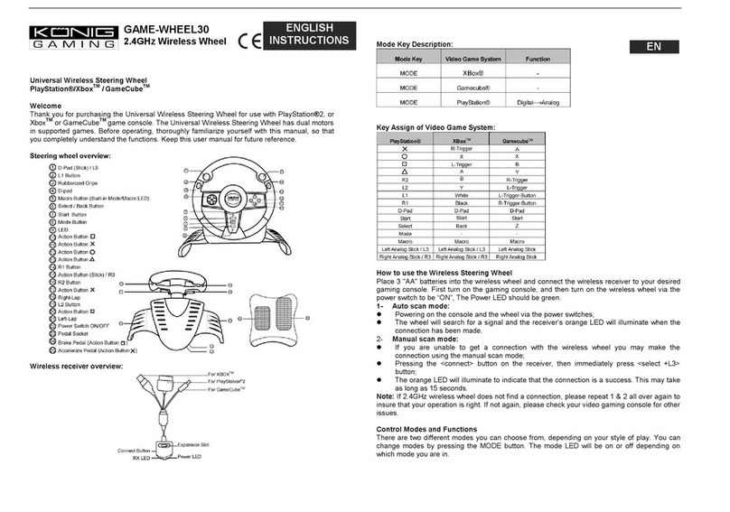 König GAME-WHEEL30 instructions