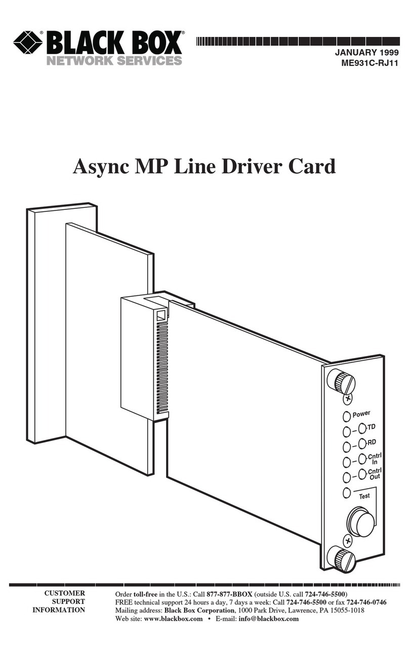 Black Box Async MP Line Driver Card User manual